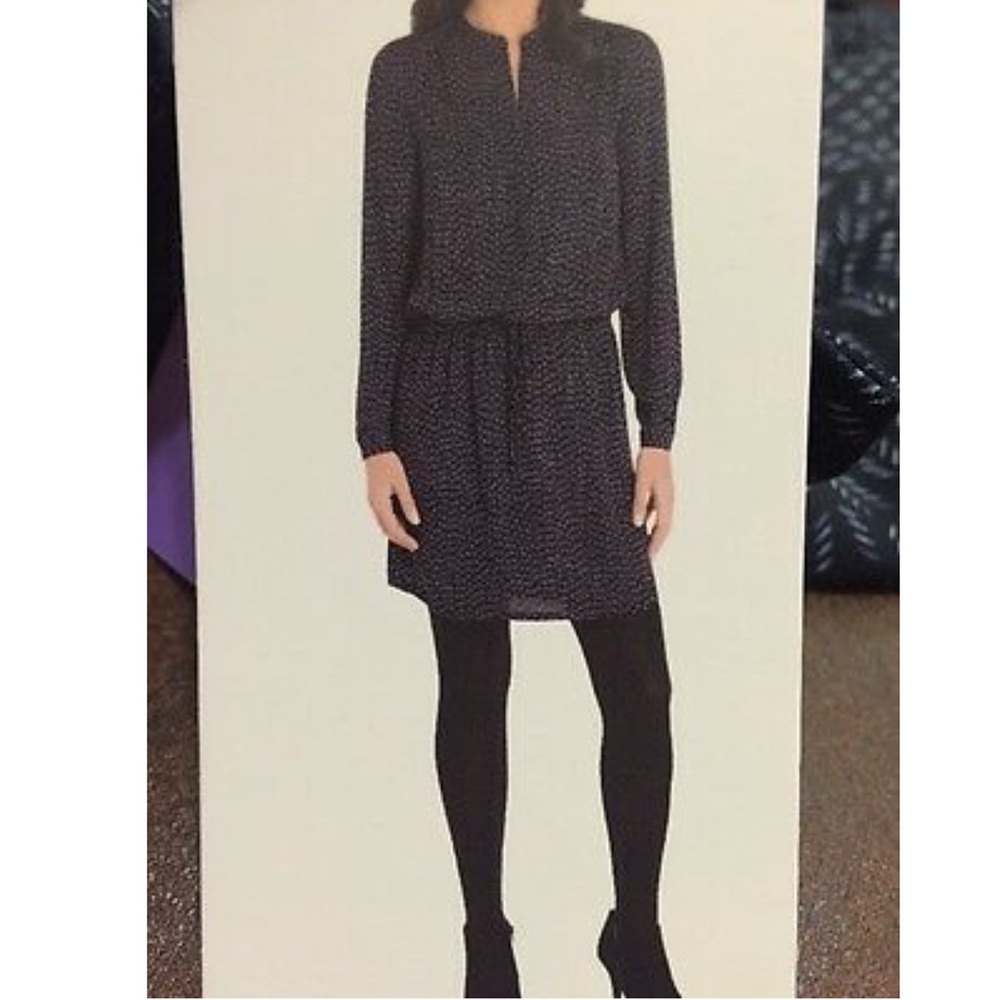 Hilary Radley Sz M Navy Long Sleeve  Dress